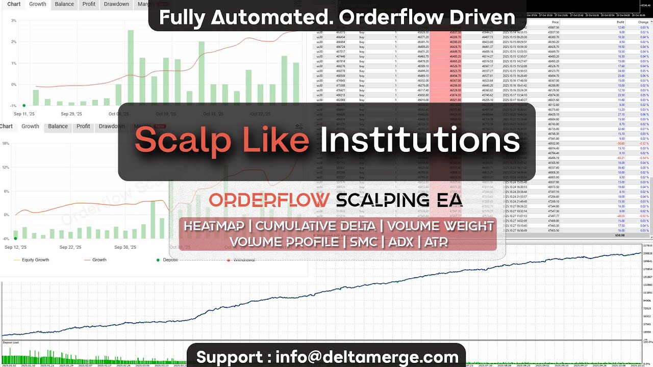 Orderflow Scalper EA v4.1 | Smart Money Concepts + ADX Filter | US30 Backtested Results 2025