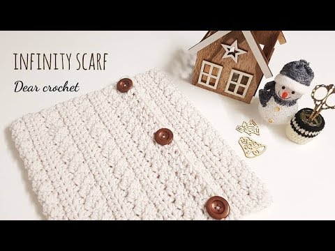 코바늘 목도리 :인피니티 스카프 :두가지 스타일링 (Crochet  Infinity Scarf)
