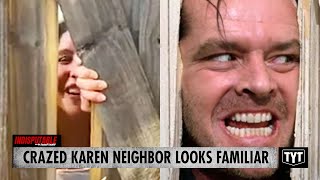 Crazed Karen Neighbor Gets Threatening Through A Fence Hole