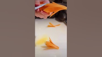 Tỉa hoa từ cà rốt trang trí món ăn #carrotcarving #garnish #maihuyencarving