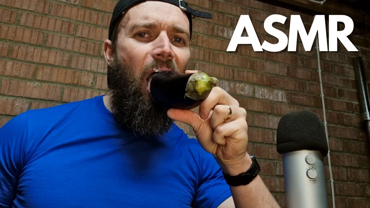 ASMR Eating Yogurt With An Aubergine 🍆