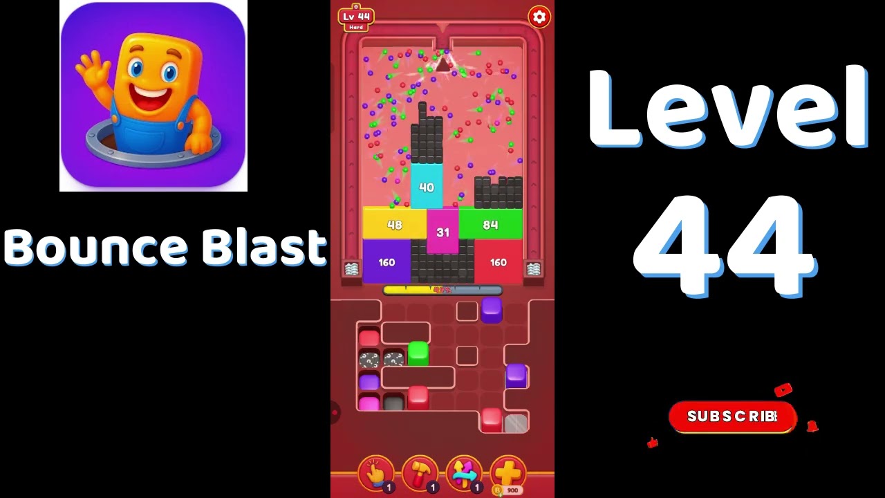 Bounce Blast Level 44  Walkthrough 🎮💥 | Tricky Ball Puzzle Solution | Go Answer