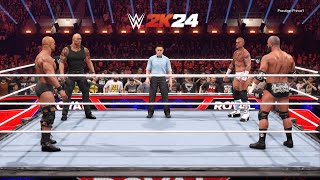 WWE 2K24 - The Rock Vs CM Punk Vs Stone Cold Vs Triple H FATAL 4 WAY MATCH (PS5)