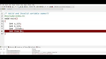Variables in C Language - Part2 Valid and Invalid variable names