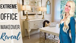 EXTREME OFFICE MAKEOVER REVEAL! HOW I TURNED A SMALL Room Into A GORGEOUS HOME OFFICE