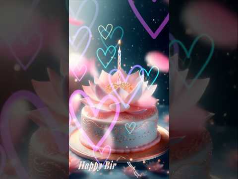 Flower cake heart motion 💖Happy birthday song #happybirthday #birthday #birthdaycake #birthdaysong