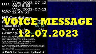 UVB-76 VOICE MESSAGE (12.07.2023) 09:45 UTC