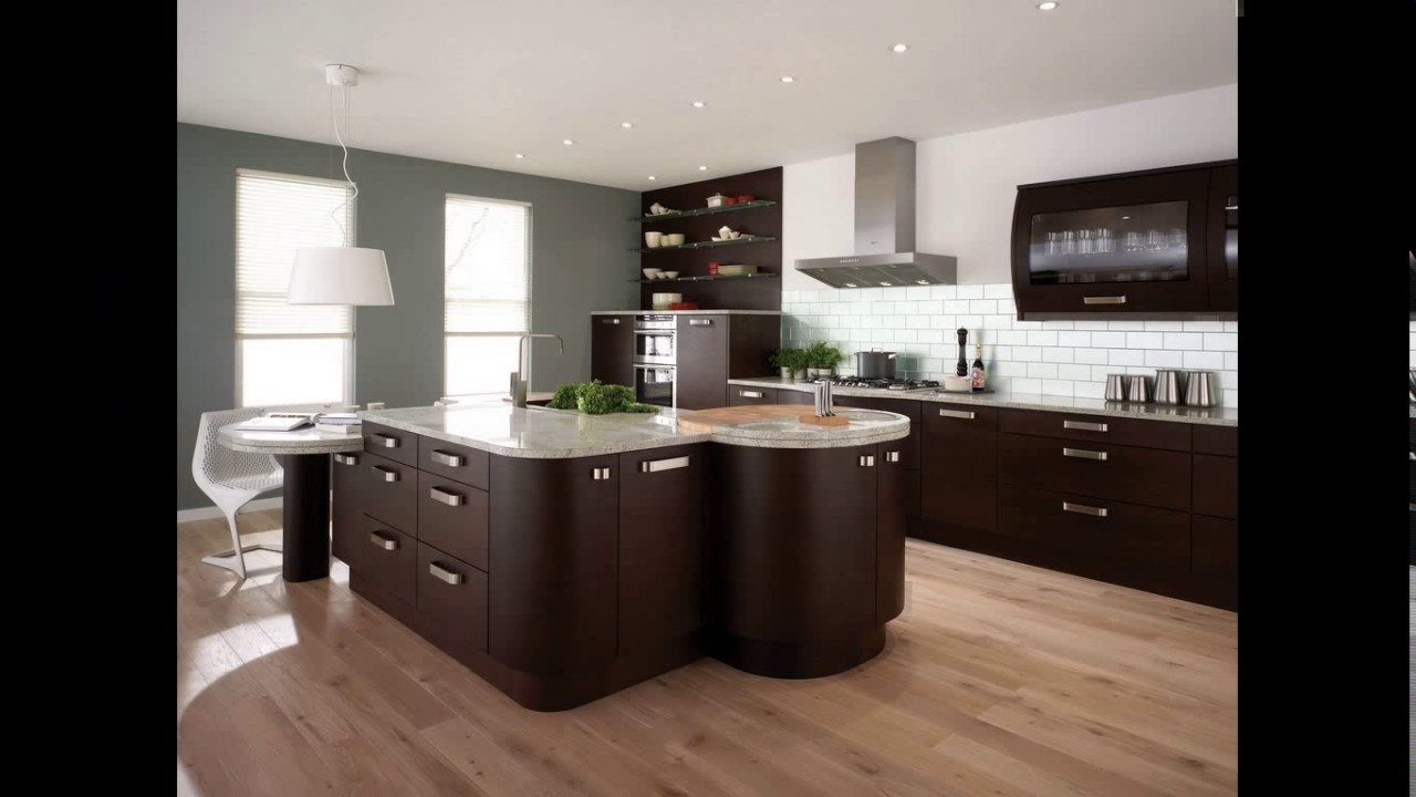 Gray and brown kitchen design - YouTube