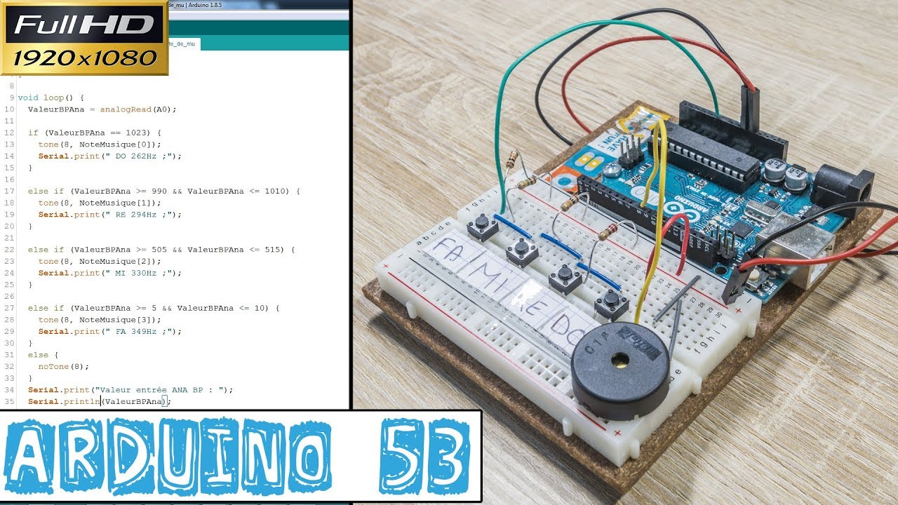 Arduino53-L'utilisation de la VARIABLE TABLEAU et de la FONCTION noTone ...