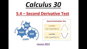 Calculus 30 5.4 Second Derivative Test (Lesson 2023)