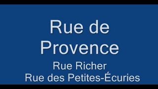Rue de  Provence Paris Arrondissement  8e et 9e