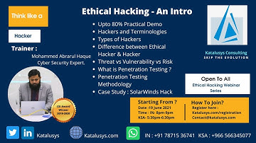 Cyber Security : Ethical Hacking Webinar Series :Think Like a Hacker Session 1