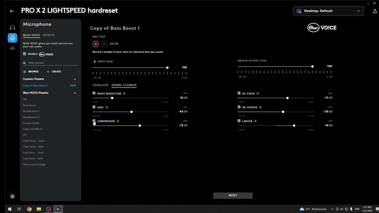 Wie erstelle ich ein Blue Voice Preset auf dem Logitech PRO X2 LIGHTSPEED?