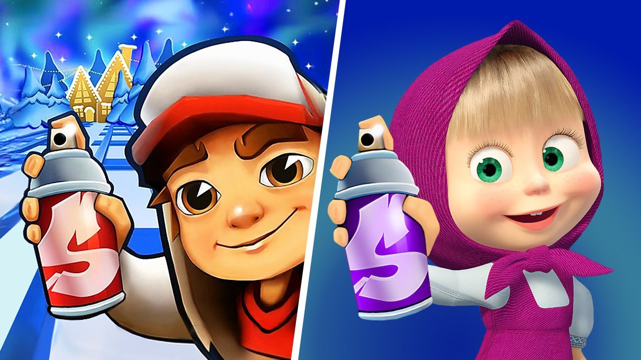 Subway Surfers VS Masha And The Bear, Subway Surfers Cartoon Game, Gameplay Adventure Subway Run