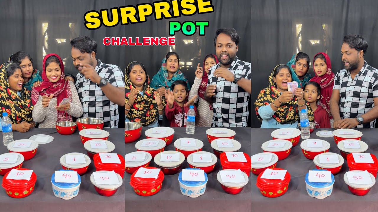 Surprise Big Pot Lucky Token Funny Challenge Game | Afrin Challenging #money #challenge #funny 