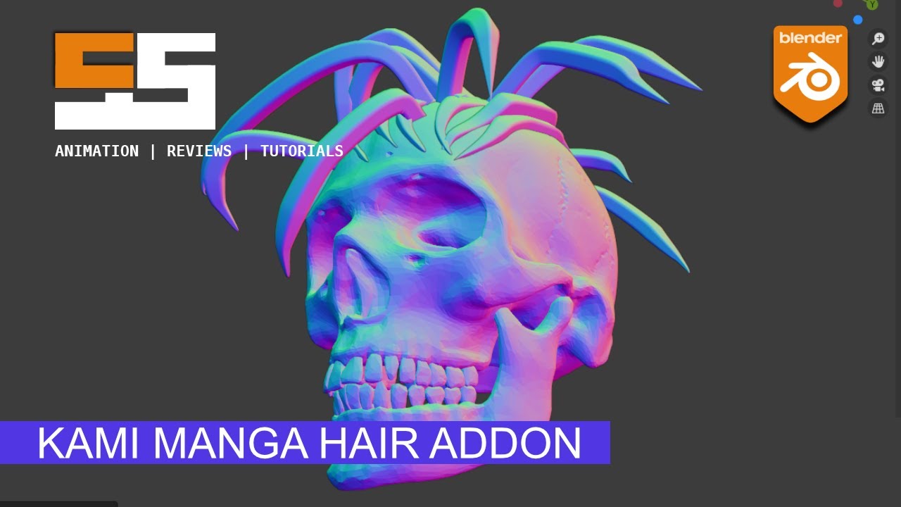KAMI Manga/Anime Hair Add-on for Blender ( free ) - YouTube