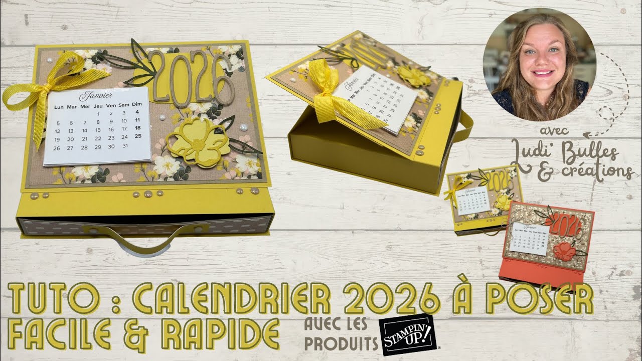 Tuto :  Calendrier 2026 à poser 🗓️  | Simple & rapide ✂️ | Stampin’ Up! - Peint en beauté 🌸