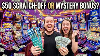 The Ultimate Casino Gamble: $50 Scratch-Off Ticket OR Mystery Slot Bonus?! 💸WHAT WILL SHE CHOOSE?!