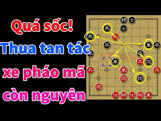 Ván cờ tướng sát chiêu cực hiểm: Xe pháo mã còn nguyên mà thua tan nát class=