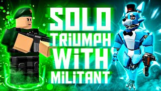 SOLO Pizza Party TRIUMPH with Militant | Tower Defense Simulator | tds roblox