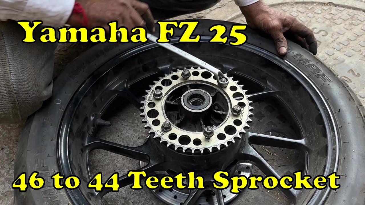 46 to 44 Teeth Sprocket for Yamaha FZ25 YouTube