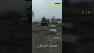Kherson region soldiers work on the positions of Russian troops from the LNG 9 Spear mounted on a pi