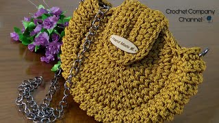 شنطه كروشيه بسيطه وشيك #صحبه_الكروشيه Crochet bag