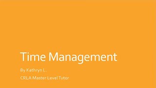 Learning Commons: Time Management