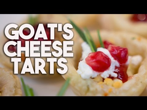 GOAT CHEESE with ROSEMARY & POMEGRANATE Tarts - 12 Days of Christmas