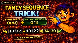 LeetCode 1622 | Fancy Sequence Explained 🔥| O(1) Trick Solution | Hard Problem | Java