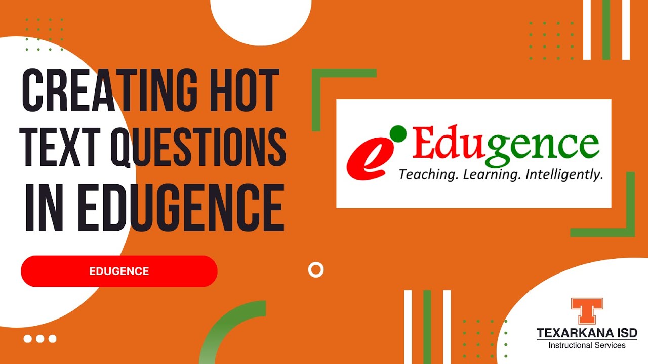 Hot Text Question in Edugence - YouTube