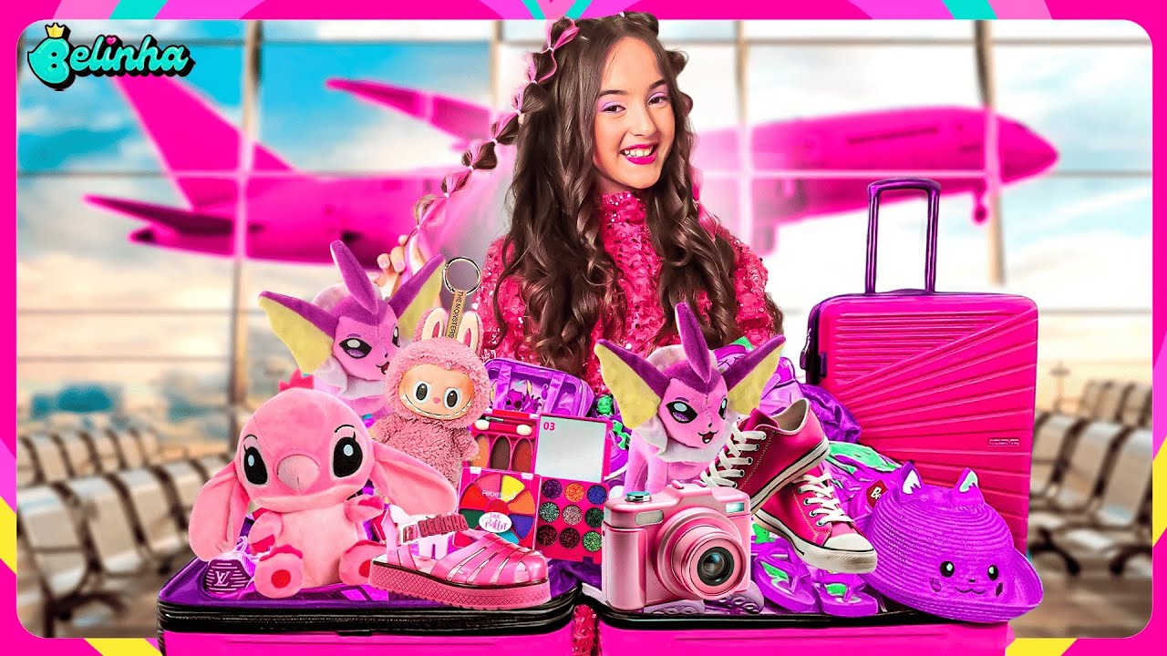 VIAJANDO DE AVIÃO POR UMA SEMANA SÓ COM A COR ROSA