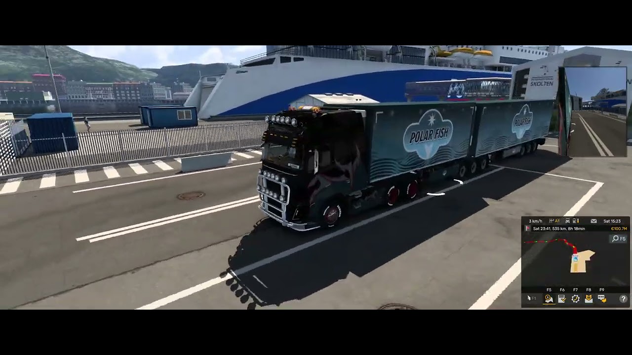 ETS2 double trailer delivery in narrow zigzag road
