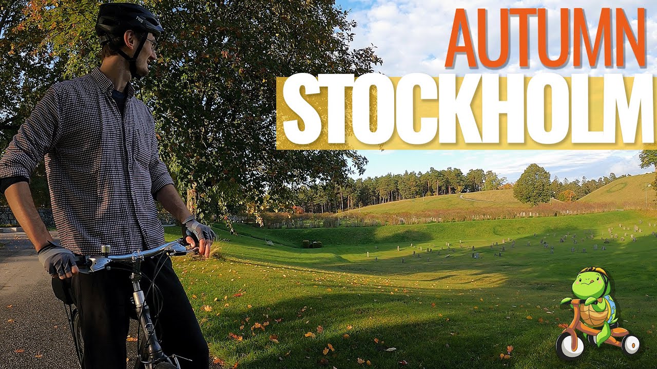 How is cycling in STOCKHOLM in AUTUMN 4k Sweden Virtual Bike tour