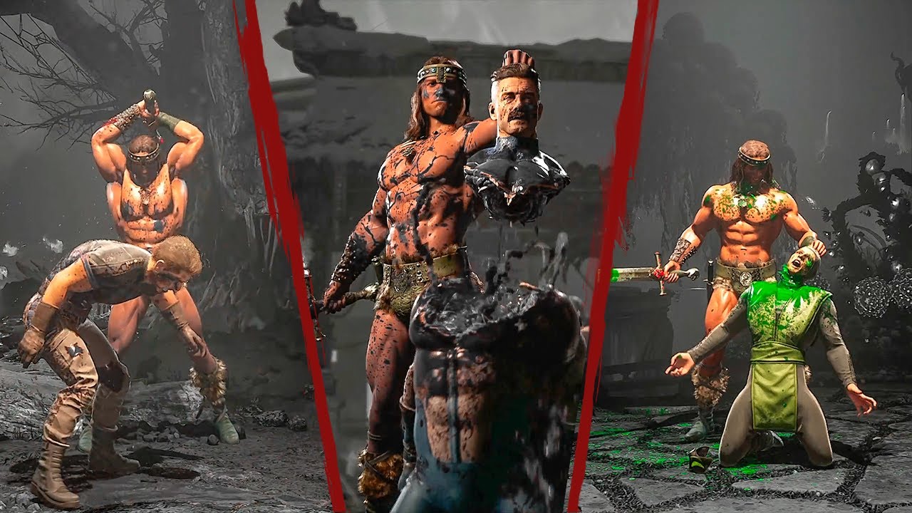 Mortal Kombat 1 • Conan, O Bárbaro Todos os Fatalities & Brutalities + Fatal Blow + Animality.