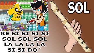 Mikecrack, Chocolate con almendras, flauta dulce fácil, tutorial con animación, easy flute recorder