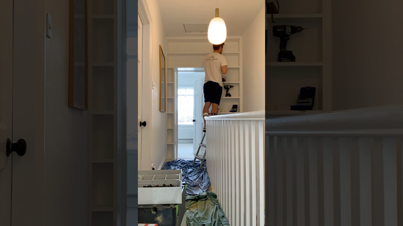 Bespoke Bookcase - Full Install - Fitted Around Doorway | Custom Joinery in Abingdon