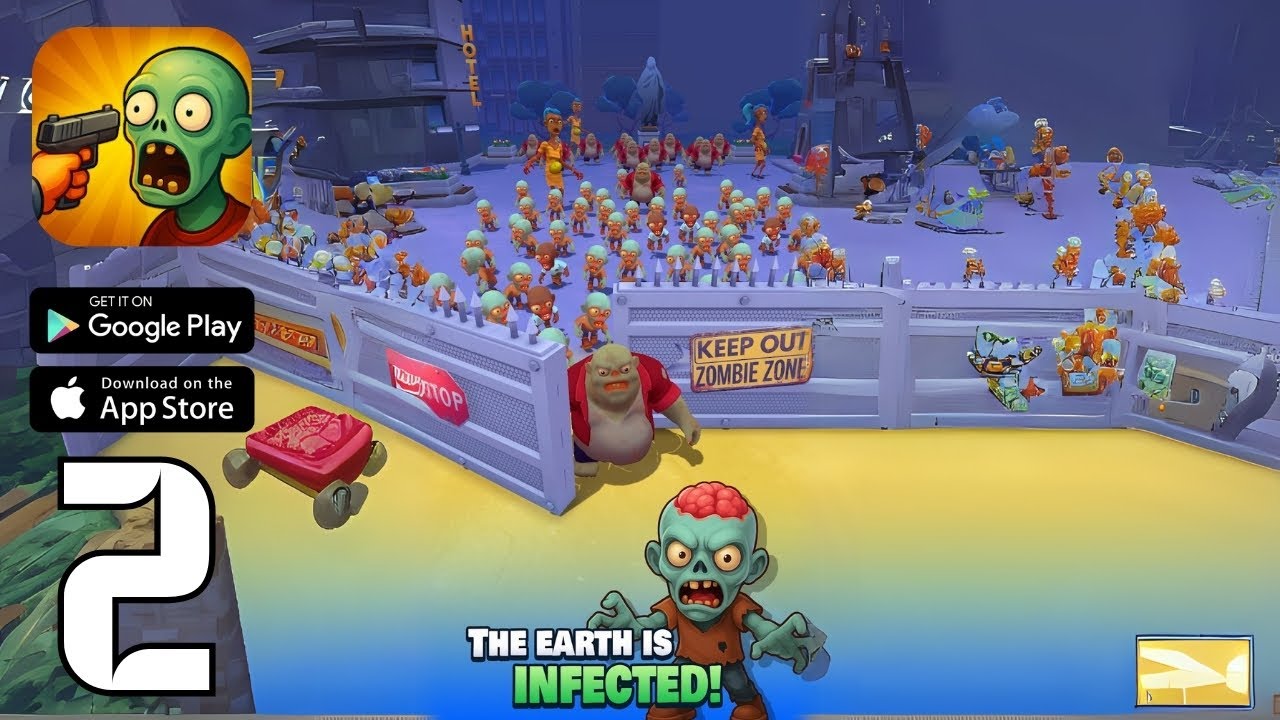 Zombies Go Home! Gameplay Walkthrough Part 2 - Defending the Last Stand! barricade (iOS, Android)