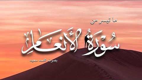 قل سيروا في الأرض ما تيسر من سورة الأنعام بصوت محمد سعيد