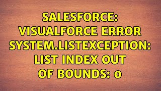 Salesforce: Visualforce Error System.ListException: List index out of bounds: 0
