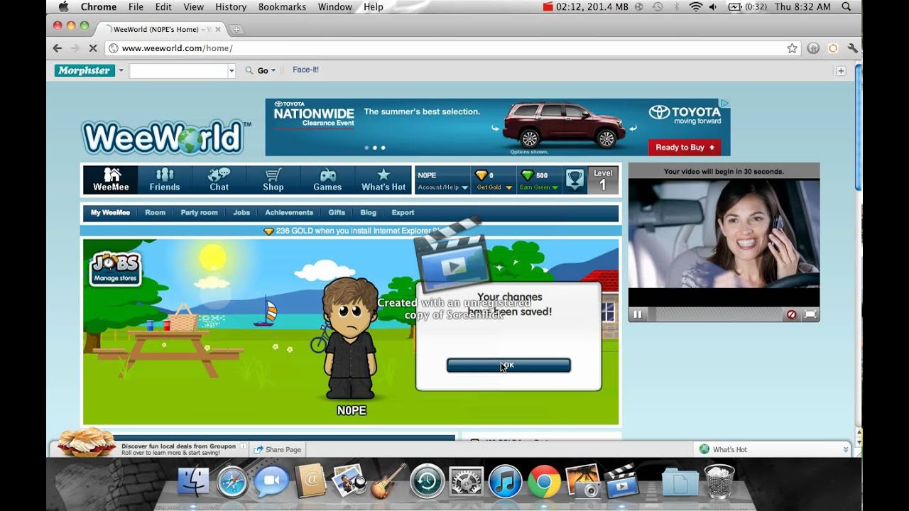 Weeworld-  Making a account
