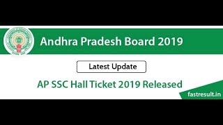 AP Board SSC Hall Ticket 2019 Released - FastResult