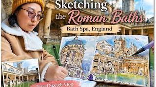 Sketching the Ancient Roman Baths in My Watercolour Sketchbook