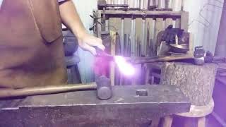 Assembling some scrolling tong blanks