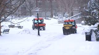 Snow covers downtown Columbia