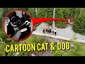 DRONE CATCHES CARTOON CAT AND CARTOON DOG IN THE MOUNTAINS!! (WE FOUND THEM!)