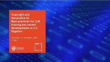 Copyright and Generative AI: Professor Mattew Sag and Dr Daniela Simone (12 October 2023)