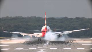 Crosswind Landings at Düsseldorf - Airbus A330, Airbus A319, Boeing 737-800, Embraer ... (HD)
