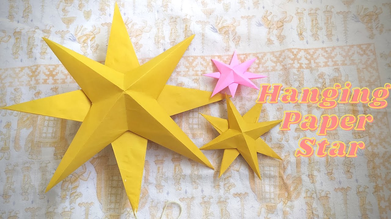 3D Hanging Paper Star Origami Star Christmas Decoration Easy