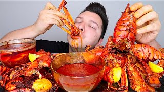 Seafood Boil Drenched In Bloves Sauce • Whole Lobster, Lobster Tails, Crab Legs, & Shrimp • MUKBANG